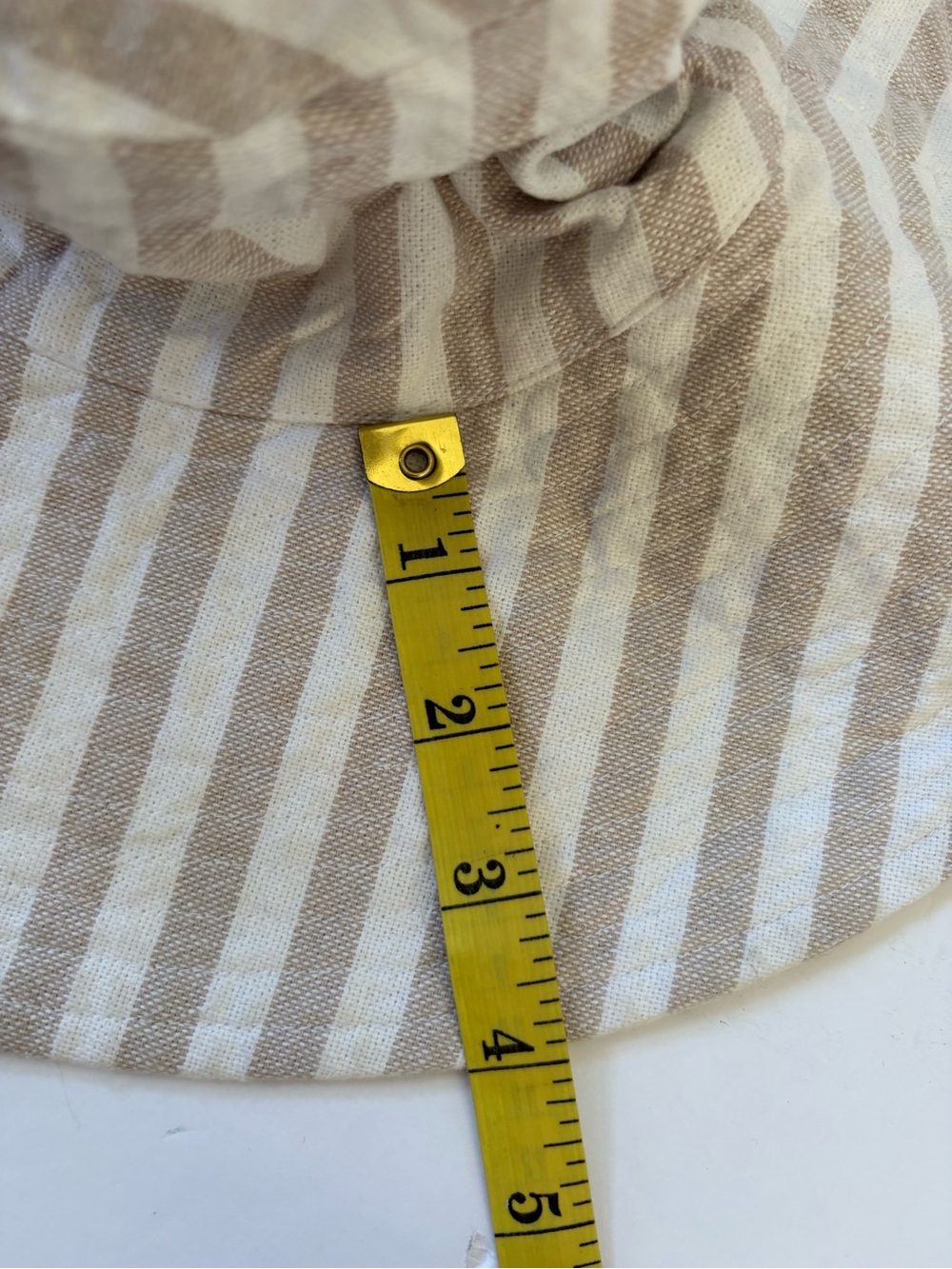 Pact Organic Cotton Packable Sun Hat White Tan Stripe Resort Cruise Coast Garden - Picture 6 of 7